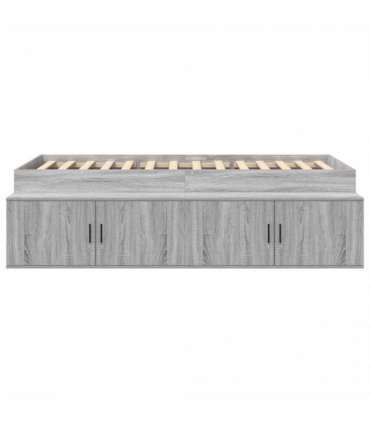 vidaXL Bed Frame with Drawer Grey Sonoma 70 x 190 cm Engineered Wood