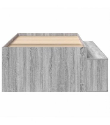 vidaXL Bed Frame with Drawer Grey Sonoma 70 x 190 cm Engineered Wood