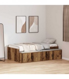 vidaXL Bed Frame with Drawer Old Wood 70 x 190 cm Engineered Wood