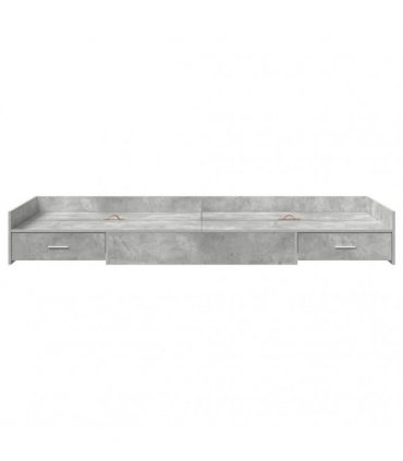vidaXL Bed Frame with Door Concrete Grey 100 x 200 cm Engineered Wood