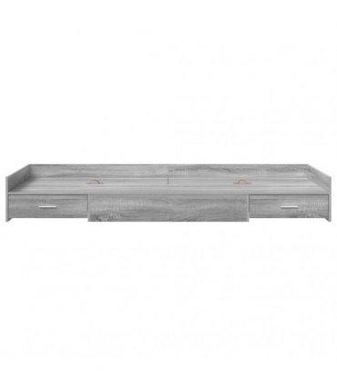vidaXL Bed Frame with Drawer Grey Sonoma 100 x 200 cm Engineered Wood