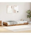 vidaXL Bed Frame with Drawer Old Wood 100 x 200 cm Engineered Wood