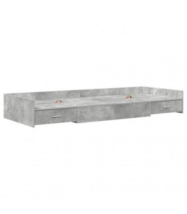 vidaXL Bed Frame with Drawer Concrete Grey 80 x 200 cm Engineered Wood