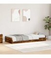 vidaXL Bed Frame with Drawer Smoked Oak 80 x 200 cm Engineered Wood