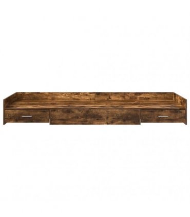 vidaXL Bed Frame with Drawer Smoked Oak 80 x 200 cm Engineered Wood