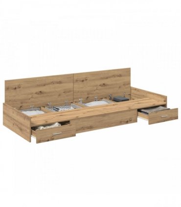 vidaXL Bed Frame with Drawer Artisan Oak 80 x 200 cm Engineered Wood