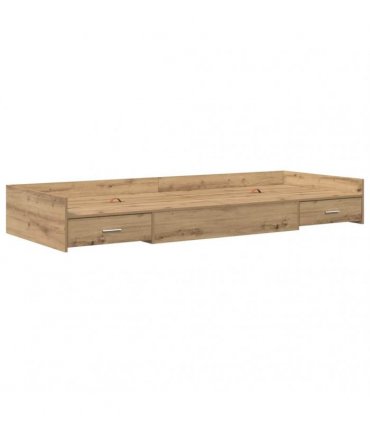 vidaXL Bed Frame with Drawer Artisan Oak 80 x 200 cm Engineered Wood