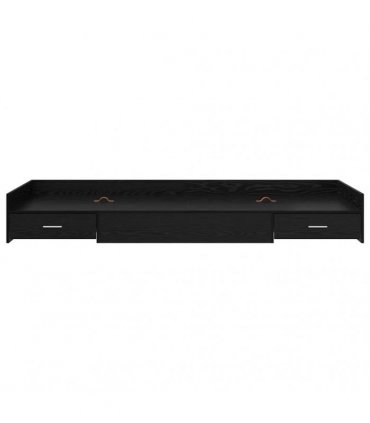 vidaXL Bed Frame with Drawer Black Oak 90 x 190 cm Engineered Wood
