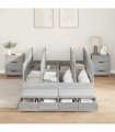 vidaXL Storage Bed Frame with Door Grey Sonoma 120 cm Engineered Wood