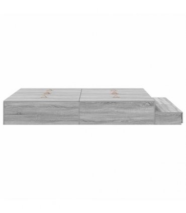 vidaXL Storage Bed Frame with Door Grey Sonoma 140 cm Engineered Wood