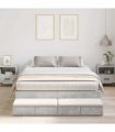 vidaXL Storage Bed Frame Concrete Grey 150 cm Engineered Wood