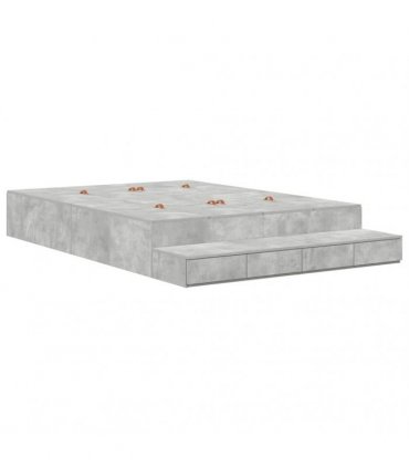 vidaXL Storage Bed Frame Concrete Grey 150 cm Engineered Wood