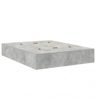 vidaXL Storage Bed Frame Concrete Grey 150 cm Engineered Wood