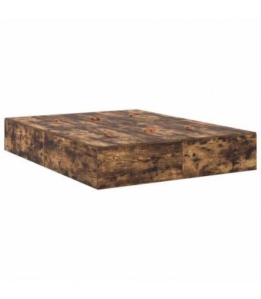 vidaXL Storage Bed Frame with Drawer Smoked Oak 150 cm Engineered Wood