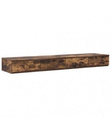 vidaXL Storage Bed Frame with Drawer Smoked Oak 150 cm Engineered Wood