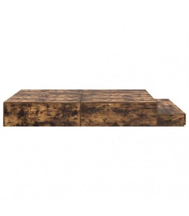 vidaXL Storage Bed Frame with Drawer Smoked Oak 150 cm Engineered Wood