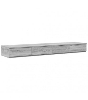 vidaXL Storage Bed Frame with Door Grey Sonoma 150 cm Engineered Wood