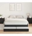 vidaXL Storage Bed Frame with Drawer Black Oak 160 cm Engineered Wood