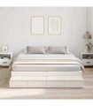 vidaXL Storage Bed Frame with Drawer White 180 cm Engineered Wood