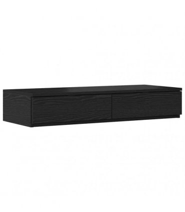 vidaXL Storage Bed Frame with Drawer Black Oak 90 cm Engineered Wood