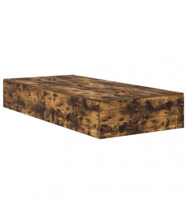 vidaXL Storage Bed Frame with Drawer Smoked Oak 75 cm Engineered Wood