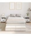 vidaXL Storage Bed Frame with Drawer White 120 cm Engineered Wood