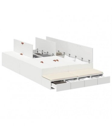 vidaXL Storage Bed Frame with Drawer White 120 cm Engineered Wood