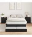 vidaXL Storage Bed Frame with Drawer Black Oak 120 cm Engineered Wood