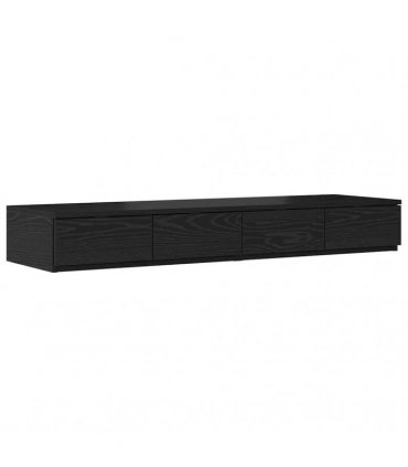 vidaXL Storage Bed Frame with Drawer Black Oak 120 cm Engineered Wood