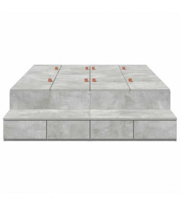 vidaXL Storage Bed Frame Concrete Grey 120 cm Engineered Wood