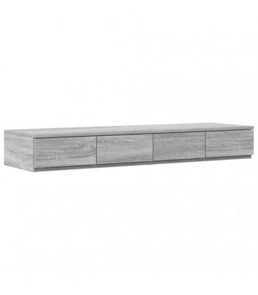 vidaXL Storage Bed Frame with Door Grey Sonoma 120 cm Engineered Wood