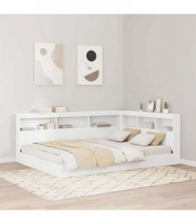 vidaXL Bookcase Bed with Shelf White 160 x 200 cm Engineered Wood