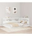 vidaXL Bookcase Bed with Shelf White 160 x 200 cm Engineered Wood