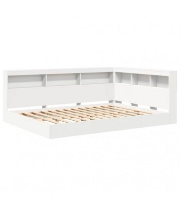 vidaXL Bookcase Bed with Shelf White 160 x 200 cm Engineered Wood