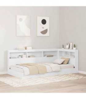vidaXL Bookcase Bed with Shelf White 90 x 190 cm Engineered Wood