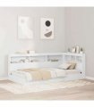 vidaXL Bookcase Bed with Shelf White 90 x 190 cm Engineered Wood