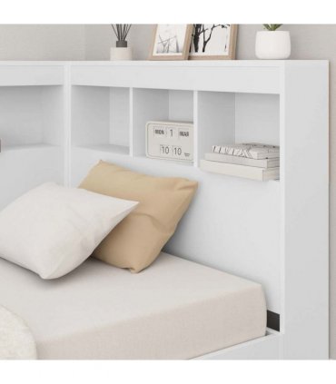 vidaXL Bookcase Bed with Shelf White 90 x 190 cm Engineered Wood