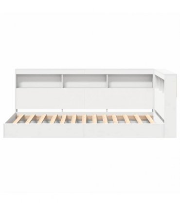 vidaXL Bookcase Bed with Shelf White 90 x 190 cm Engineered Wood