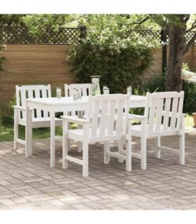 vidaXL Garden Chair 4 pcs White Polyethylene