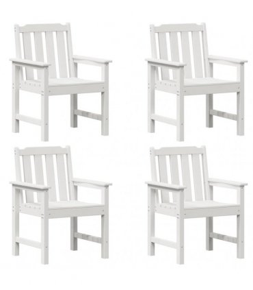 vidaXL Garden Chair 4 pcs White Polyethylene