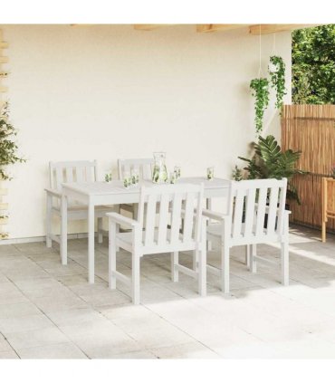 vidaXL Garden Chair 4 pcs White Polyethylene