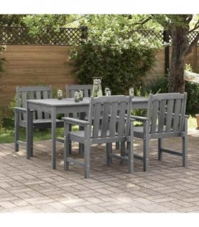vidaXL Garden Chair 4 pcs Light Grey Polyethylene