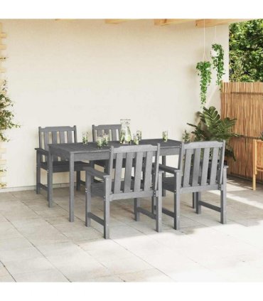 vidaXL Garden Chair 4 pcs Light Grey Polyethylene