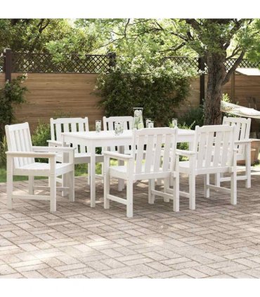vidaXL Garden Chair 6 pcs White Polyethylene