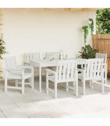 vidaXL Garden Chair 6 pcs White Polyethylene