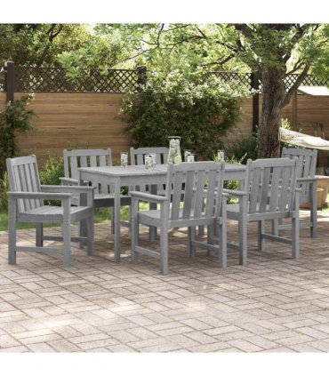 vidaXL Garden Chair 6 pcs Light Grey Polyethylene