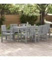 vidaXL Garden Chair 6 pcs Light Grey Polyethylene