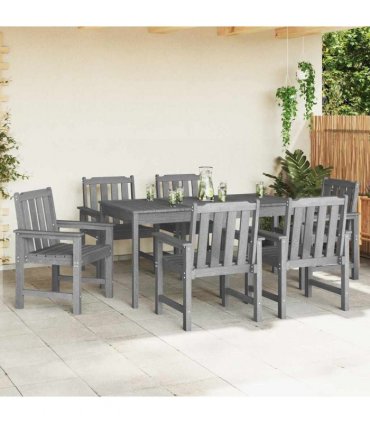 vidaXL Garden Chair 6 pcs Light Grey Polyethylene