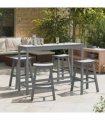 vidaXL Garden Bar Set 4 pcs Light Grey HDPE