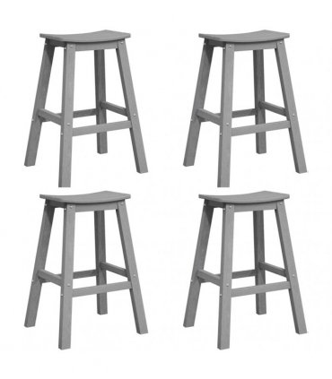vidaXL Garden Bar Set 4 pcs Light Grey HDPE